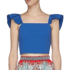 Alice + Olivia Blue Crop Tank Top